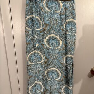Vintage The Limited Blue and Brown Patterned silk maxi Skirt Size S